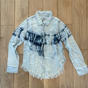 DL1961 Light Blue & Navy Tie-Dye Denim Shirt